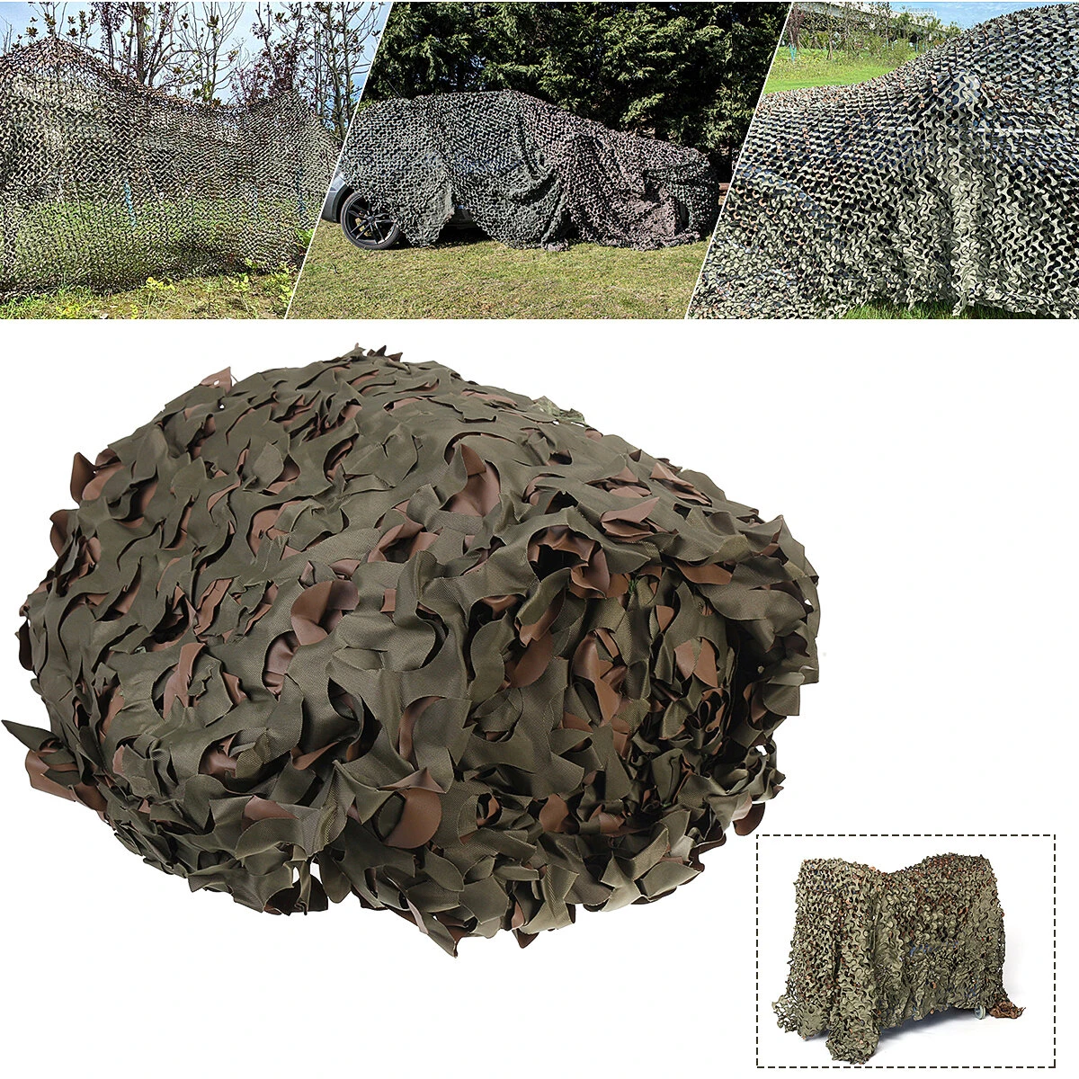 Multi-size Camo Net Quick Dry Waterproof Camouflage Netting Reversible Green/Brown For Hunting/Shooting (image for) Multi-size Camo Net Quick Dry Waterproof Camouflage Netting Reversible Green/Brown For Hunting/Shooting
